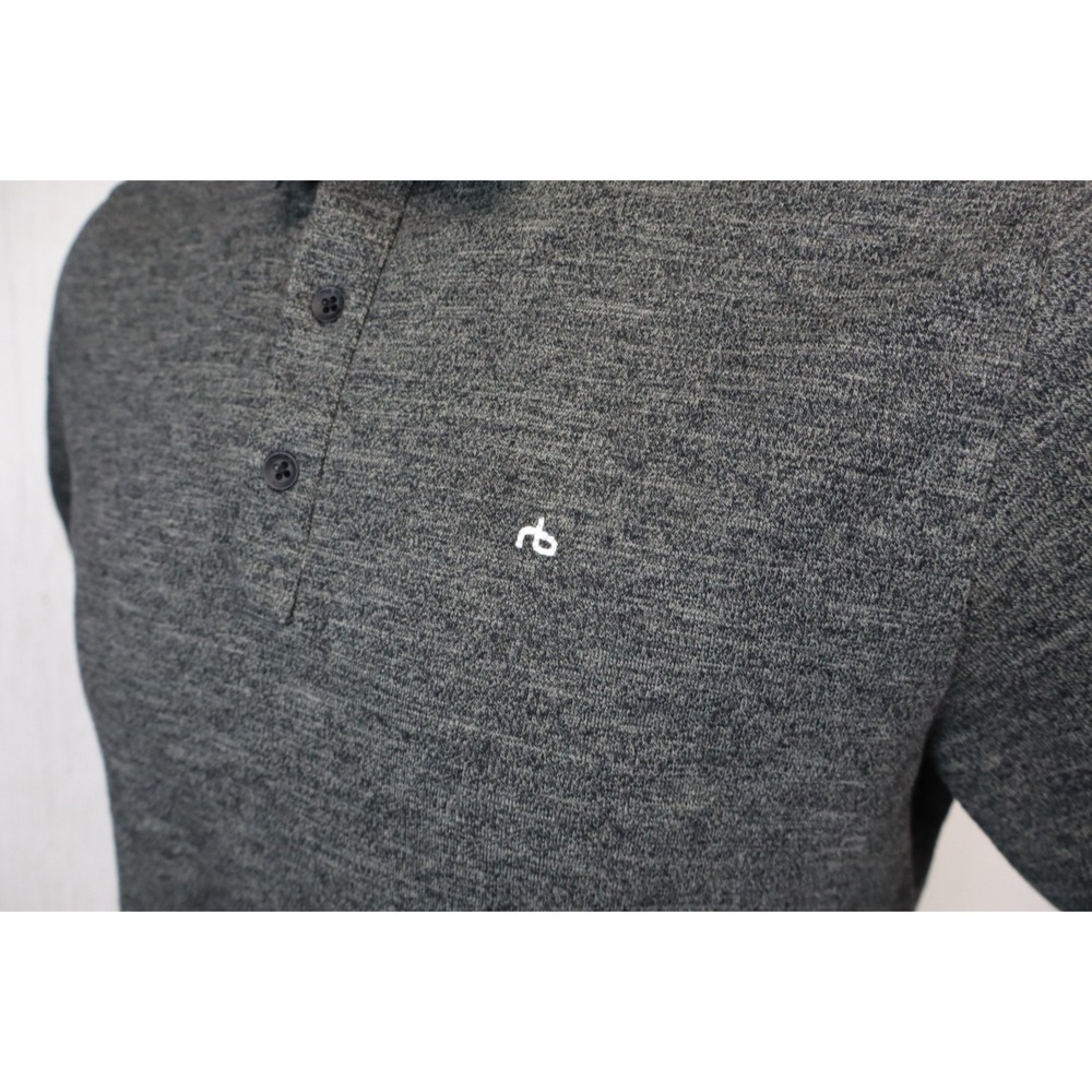 Mens Rag & Bone Heather Gray Polo Size L Cotton Blend Short Sleeve - Picture 4 of 8
